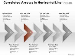 Business powerpoint templates correlated arrows horizontal line 7 stages sales ppt slides