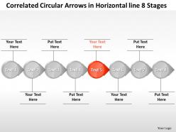 Business powerpoint templates correlated circular arrows horizontal line 8 stages sales ppt slides