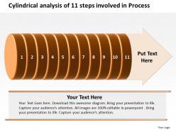 Business powerpoint templates cylindrical analysis of 11 steps involved process sales ppt slides