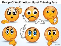 Business powerpoint templates design of an emoticon upset thinking face sales ppt slides