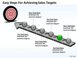 Business powerpoint templates easy steps for achieving sales targets ppt slides
