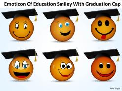 Business powerpoint templates emoticon of education smiley with graduation cap sales ppt slides