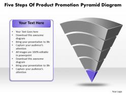 Business powerpoint templates five steps of product promotion pyramid diagram sales ppt slides