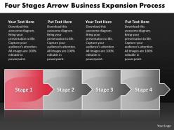 Business powerpoint templates four stages arrow expansion process sales ppt slides