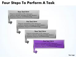 Business powerpoint templates four steps to perform task sales ppt slides 4 stages