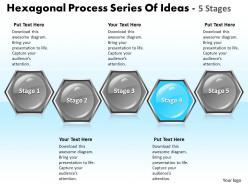 Business powerpoint templates hexagonal process series of ideas 5 state diagram ppt sales slides