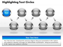 Business powerpoint templates highlighting text circles presentation sales ppt slides