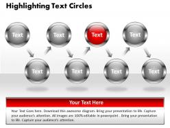Business powerpoint templates highlighting text circles presentation sales ppt slides