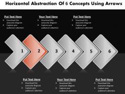 Business powerpoint templates horizontal abstraction of 6 concepts using arrows sales ppt slides
