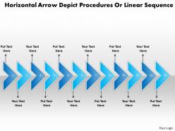 Business PowerPoint Templates horizontal arrows depict procedures linear sequence Sales PPT Slides