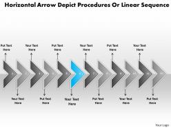 Business powerpoint templates horizontal arrows depict procedures linear sequence sales ppt slides