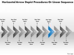 Business powerpoint templates horizontal arrows depict procedures linear sequence sales ppt slides