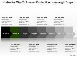 Business powerpoint templates horizontal way to prevent production losses eight steps sales ppt slides