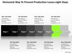 Business powerpoint templates horizontal way to prevent production losses eight steps sales ppt slides