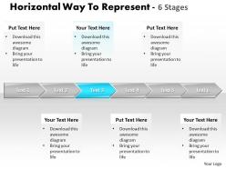 Business powerpoint templates horizontal way to represent 6 stages sales ppt slides