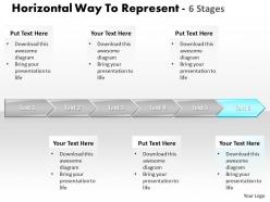 Business powerpoint templates horizontal way to represent 6 stages sales ppt slides
