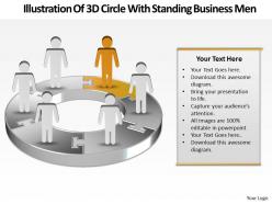 Business powerpoint templates illustration of 3d circle with standing men sales ppt slides