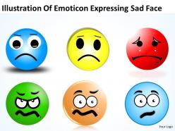 Business powerpoint templates illustration of emoticon expressing sad face sales ppt slides