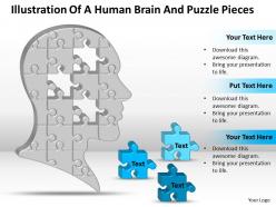 Business powerpoint templates illustration of human brain and puzzle pieces sales ppt slides