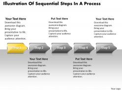 Business powerpoint templates illustration of sequential steps process sales ppt slides