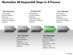 Business powerpoint templates illustration of sequential steps process sales ppt slides