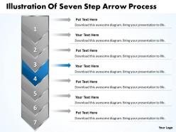 Business powerpoint templates illustration of seven step arrow process sales ppt slides 7 stages