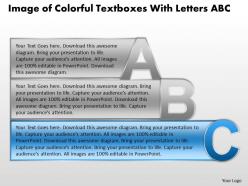 Business powerpoint templates image of colorful textboxes with letters abc sales ppt slides