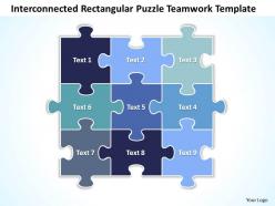 Business powerpoint templates interconnected rectangular strategy puzzle teamwork sales ppt slides