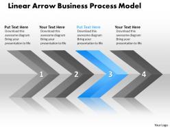 Business powerpoint templates linear 3d arrows process model sales ppt slides