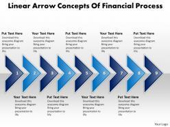 Business powerpoint templates linear arrow concepts of financial process sales ppt slides