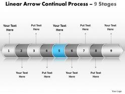 Business powerpoint templates linear arrow continual process 9 phase diagram ppt sales slides