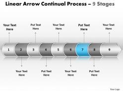 Business powerpoint templates linear arrow continual process 9 phase diagram ppt sales slides
