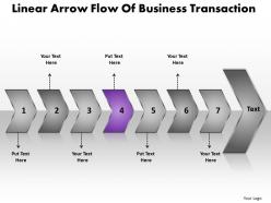 Business powerpoint templates linear arrow flow of transaction sales ppt slides 7 stages