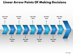 Business PowerPoint Templates linear arrow points of making decisions Sales PPT Slides 9 stages