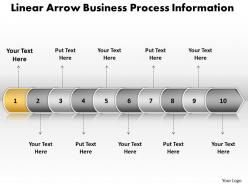 Business powerpoint templates linear arrow process information sales ppt slides