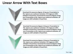 Business powerpoint templates linear arrow with text boxes sales ppt slides