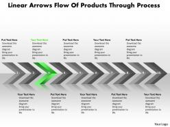 Business powerpoint templates linear arrows flow of products through process sales ppt slides