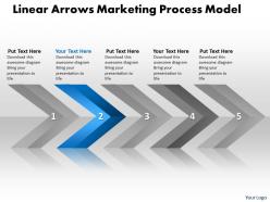 Business powerpoint templates linear arrows marketing process model sales free ppt slides