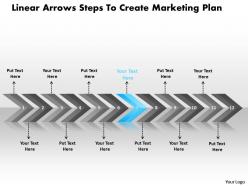 Business powerpoint templates linear arrows steps to create marketing plan sales ppt slides