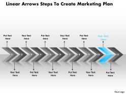 Business powerpoint templates linear arrows steps to create marketing plan sales ppt slides