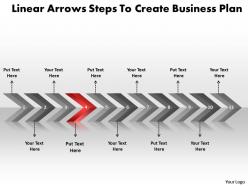 Business powerpoint templates linear arrows steps to create plan sales ppt slides
