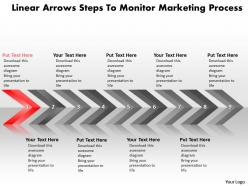 Business powerpoint templates linear arrows steps to monitor marketing process sales ppt slides