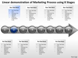 Business powerpoint templates linear demonstration of marketing process using 8 stages sales ppt slides