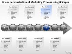 Business powerpoint templates linear demonstration of marketing process using 8 stages sales ppt slides