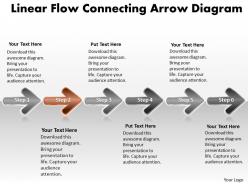Business powerpoint templates linear flow connecting arrow diagram sales ppt slides 6 stages