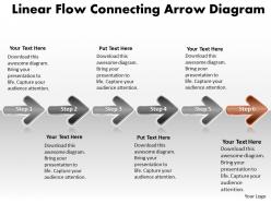 Business powerpoint templates linear flow connecting arrow diagram sales ppt slides 6 stages