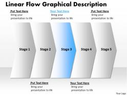 Business powerpoint templates linear flow graphical description sales ppt slides 5 stages