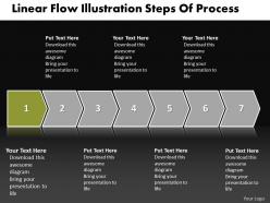 Business powerpoint templates linear flow illustration steps of process sales ppt slides