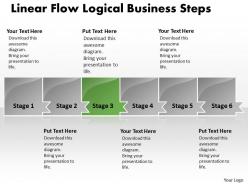 Business powerpoint templates linear flow logical create macro sales ppt slides 6 stages