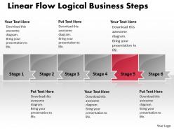 Business powerpoint templates linear flow logical create macro sales ppt slides 6 stages